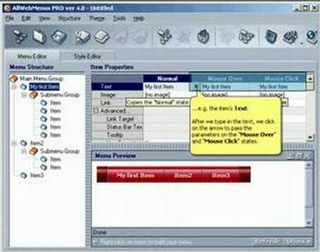 How to create a DHTML menu with AllWebMenus