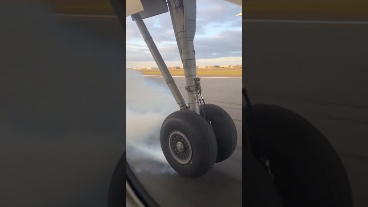 Passenger Record 🎥Plane Landing on  Burning Tires!✈️😱