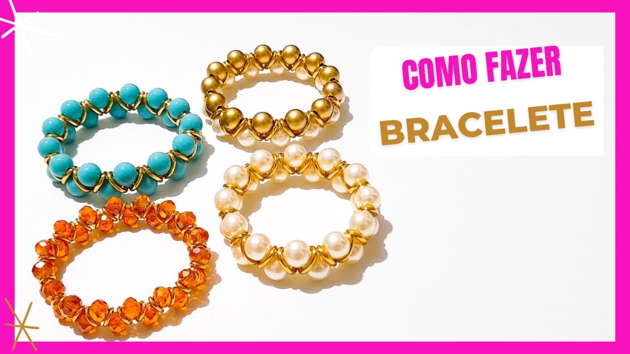 BRACELETE PASSO A PASSO Fácil e Lucrativo-Aula De Pulseira pra você USAR ou VENDER #fazerbijuterias