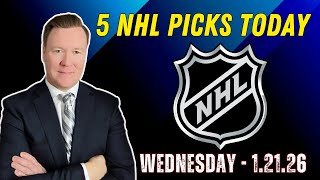 Wednesday 5 NHL Betting Picks l 1/21/26 l Vernon’s Best NHL Bets, Expert Picks and Predictions