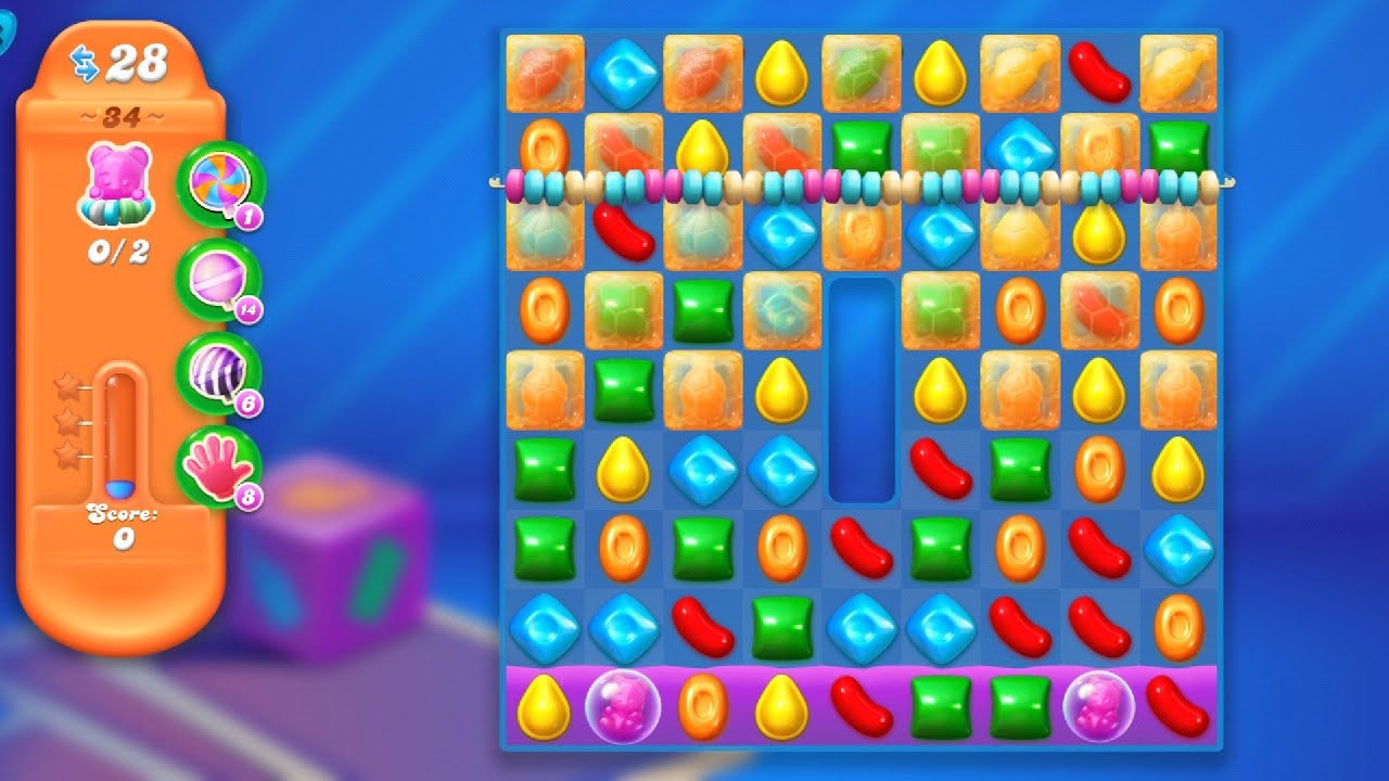 Candy Crush Soda Saga Level 34 Hard Level NO BOOSTERS (Android)