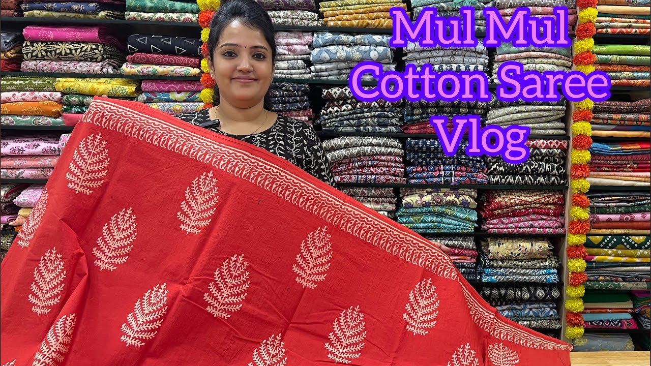 Mul Mul Cotton Saree Vlog | Rs.990 | To order WhatsApp to 7358097969 / ...