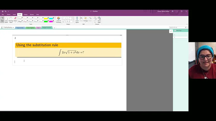 Example substitution indefinite integral with a square root