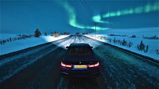Driving Under Aurora Northern Lights To Forget My Pain [ Playlist / Sad Hours ]