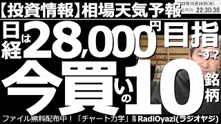 【相場天気予報(総合投資情報)】日経は28,000円を目指す？今「買い」の10銘柄！　このところ相場のムードがよくなっている。このまま年末ラリーに突入する可能性もゼロではなさそうだ。今買える株はどれ？