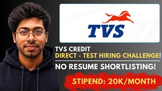 TVS Credit Direct Test Hiring Challenge - 2026 | Summer Internship & PPI | No Resume Shortlisting