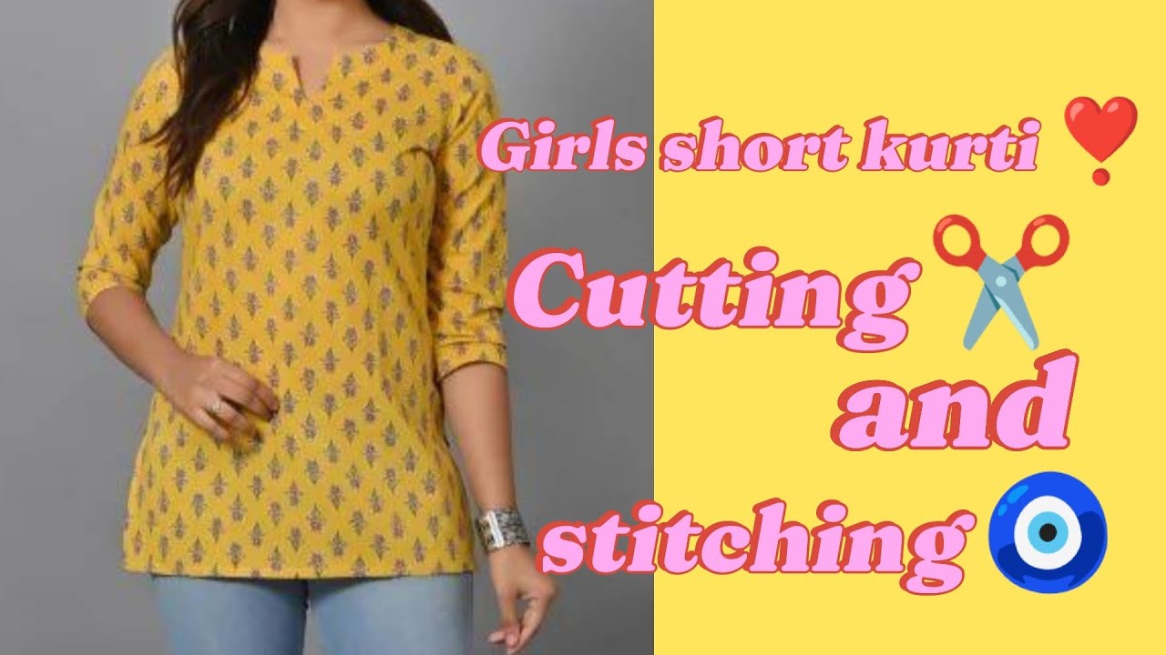 Girls Short Kurti ❣️ Cutting nd stitching 🧿 #kurtidesign #girlsdress #trending