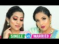 SINGLE vs MARRIED Makeup Challenge .. | Festive Makeup For Beginners | #ShrutiArjunAnand #Anaysa