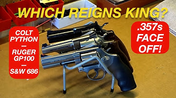 .357 Magnum Showdown! Colt Python versus Ruger GP 100 vs S&W 686. 357