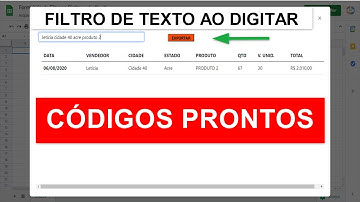FORMULÁRIO GOOGLE PLANILHAS de FILTRO de TEXTO ao DIGITAR - CÓDIGOS SCRIPT PRONTOS