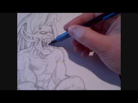 Gargoyle Drawing Video Art