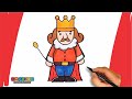 Comment dessiner un roi pour les enfants et les dbutants  tutoriel facile de dessin et de coloration
