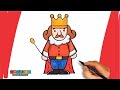How To Draw A King For Kids And Beginners Easy Drawing And Coloring Tutorial 