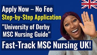How to Apply for Masters at University of Derby Step‑by‑Step Guide | No App Fee