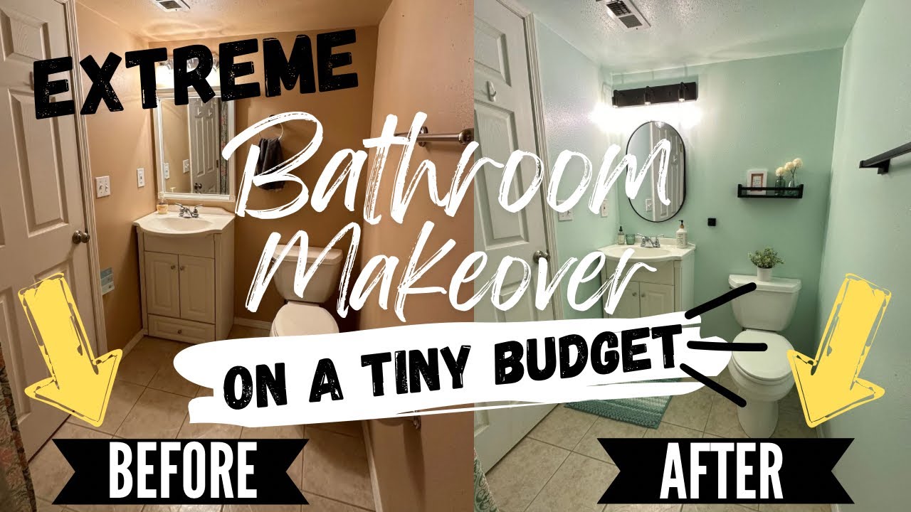 MASSIVE Makeover: DIY Small Bathroom Renovation on a Budget! - YouTube