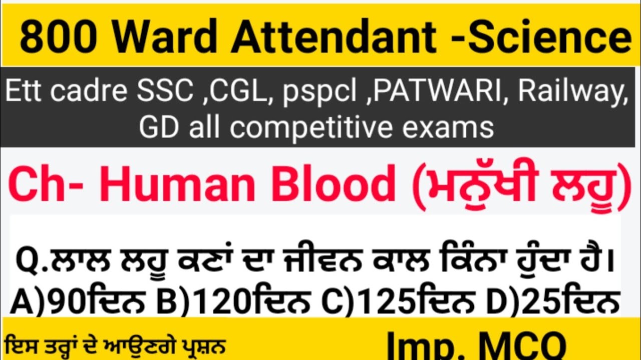 Ward attendant syllabus | Ward attendant exam preparation | Ward attendant gk | recuritment| science