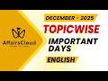 December 2025 - Important Days | English | AffairsCloud