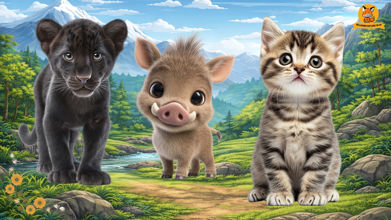 Playful Animals: Panther, Boar, Warthog, Cat, Sheep, Alpaca, Parrot – Animal Sounds