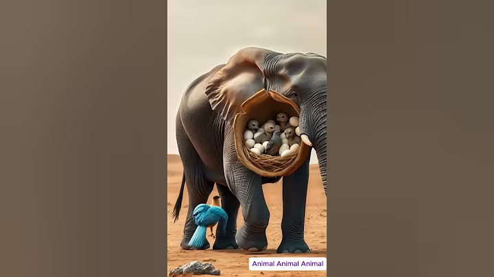 The mother bird hid her eggs by making a nest on the elephant's body. #birds  #mother #wildlife