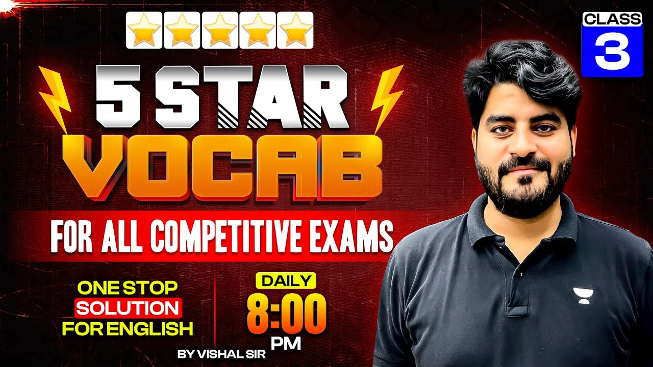 5 Star Vocabulary for all Competitive Exams | Bank/SSC/Defence/Teaching | Vocab Show by Vishal Sir