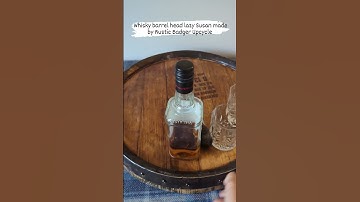 handmade whisky barrel head lazy Susan #whiskybarrel #handmade #whiskybar