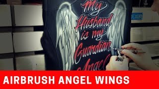 How to airbrush angel wings with text