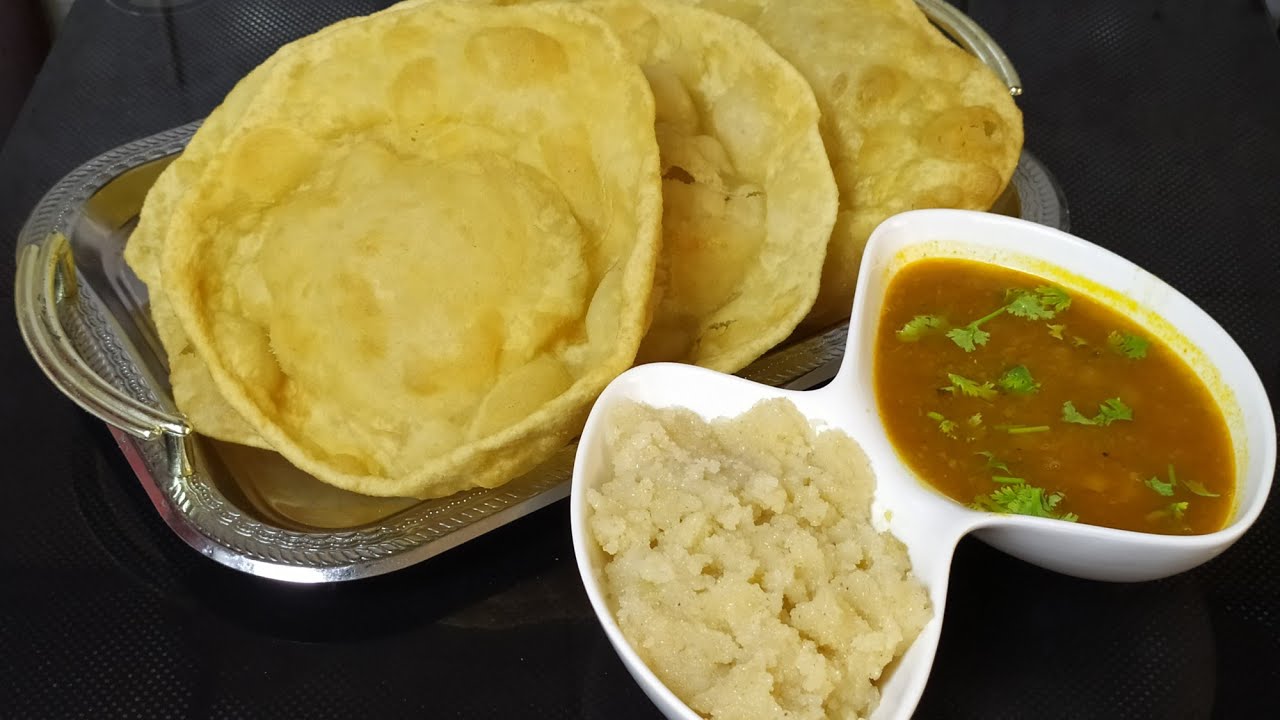 Easy Halwa Poori Chana Recipe Halwa Puri By Rubi Halwa Poori At Home YouTube
