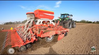Seeding Cover Crops with a Deutz Fahr 8280 Tractor & Pottinger Terrasem C6 Seed Drill