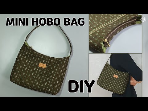 DIY HANDMADE SHOULDER BAG / Mini Hobo Bag/ Make a Bag/ Free Pattern/ sewing  [Tendersmile Handmade]