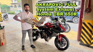 FINALLY INSTALLING AKRAPOVIC FULL SYSTEM EXHAUST in HONDA CBR 650R | CBR 650R vs Z900