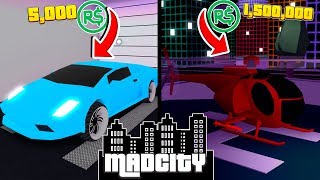 Roblox Mad City Getting The Best Car Helicopter Youtube - playing mad city roblox wajih playz