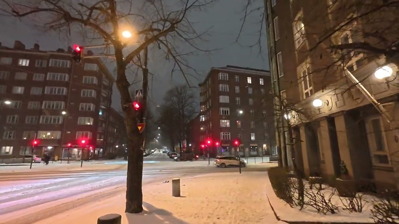 Winter Walk Helsinki ❄️ | Snowy Evening on Arkadiankatu & Mechelininkatu (–4°C/24.8°F)