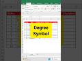 How to use degree symbol in excel | Using Symbol with Alt keys