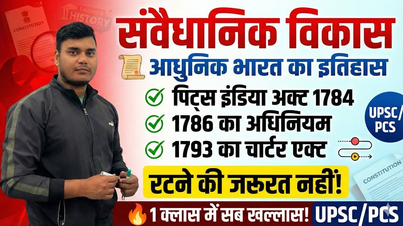 आधुनिक भारत का इतिहास: पिट्स इंडिया एक्ट (1784)📜 | 1786 और 1793 का अधिनियम | अब रटना नहीं समझना है!🔥