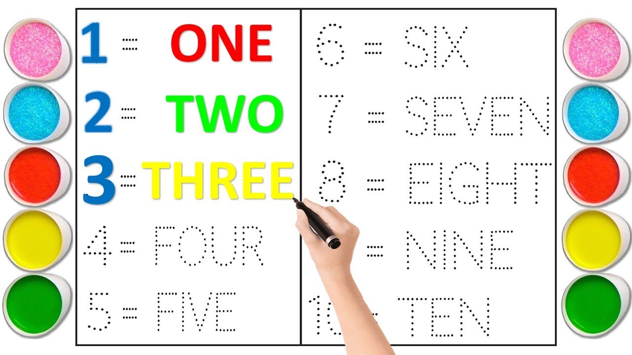 learn number 1 to 10 with spelling , Number Names 120 for children