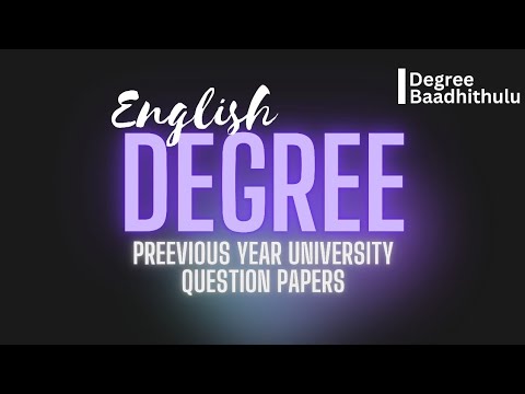 Degree 2nd sem english previous year question papers 2024 - YouTube