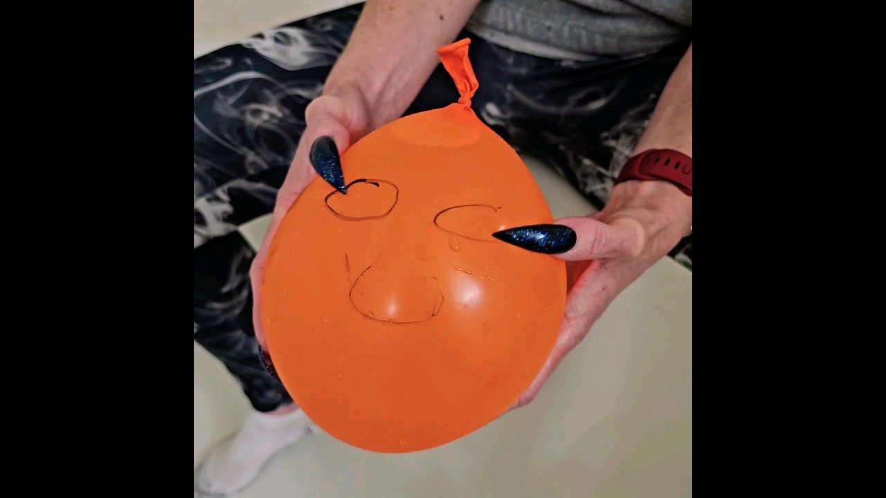 Popping Orange Balloon filled with Water!!!! YouTube