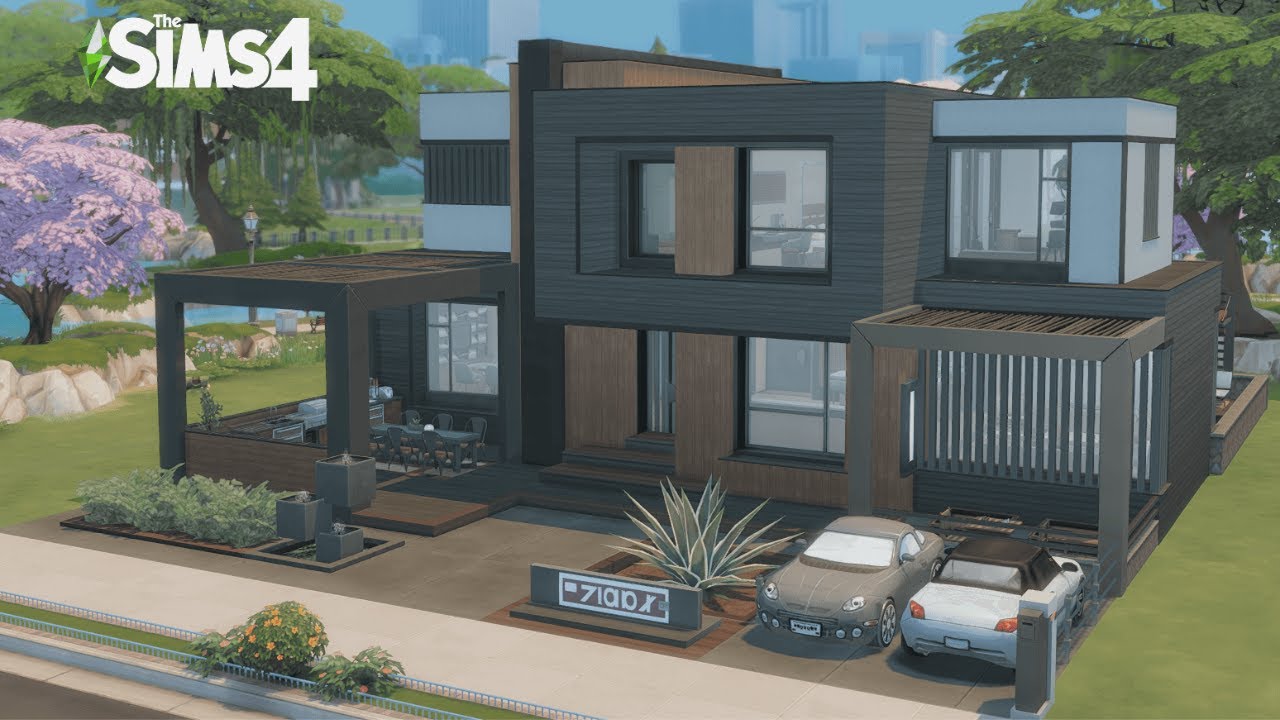 Modern House 🍃 | The Sims 4 | Stop Motion Build | No CC - YouTube