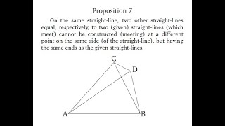 The Elements : Book 1 Proposition 7.
