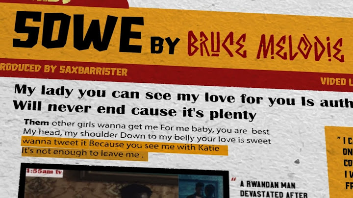 Bruce Melodie - SOWE (Official Lyric Video)