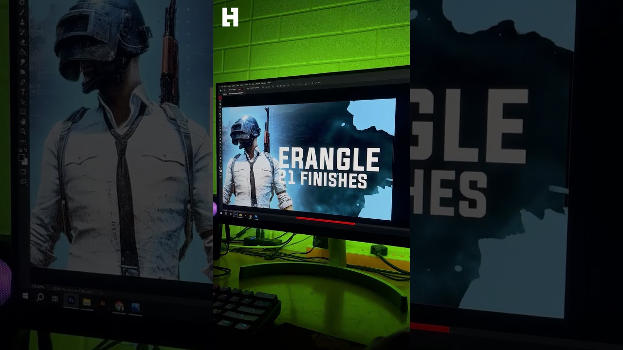 Make this PUBG THUMBNAIL design on photoshop under 1 minute I photoshop design tutorial