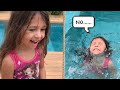 A LAYS CAIU NA PARTE FUNDA DA PISCINA - Família Hoje é dia de Marias