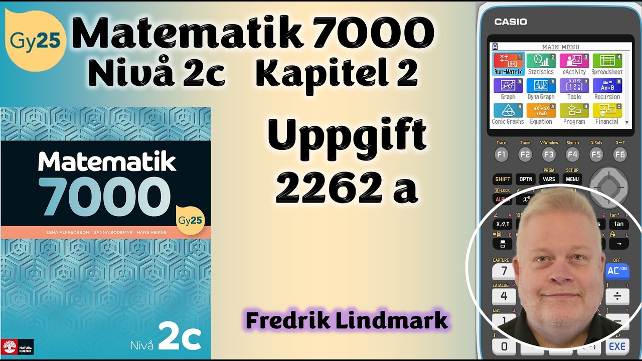Uppgift 2262 a Matematik Nivå 2c Matematik 7000 - YouTube