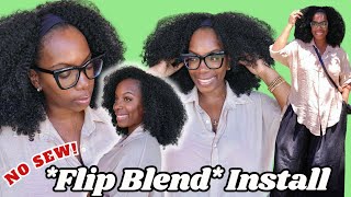 🤯 NO Lace, ALL Hair Types! FlipBlend™ No Sew Half Wig Install 🔥 HOT WEATHER Makeup! Nadula Hair