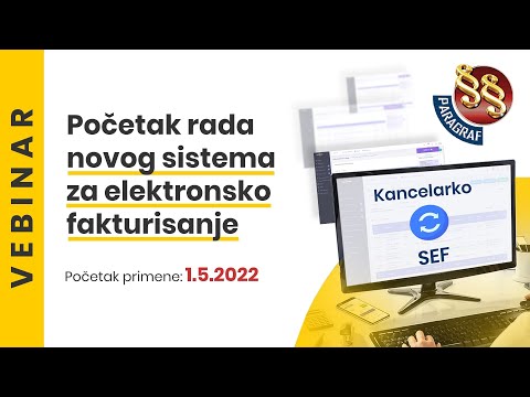 Paragraf vebinar: Početak rada novog sistema za elektronsko fakturisanje - 1.5.2022.