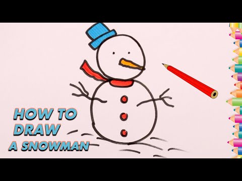 How to Draw and Color Snowman Step by Step for Kids