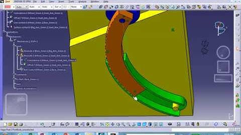 Mechanism Design, Curved Arms Rolling A Wheel Trouble, Catia v5, Nader G Zamani
