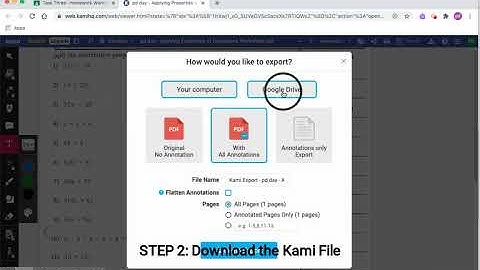 Kami:  Turning in Assignments (Student View)