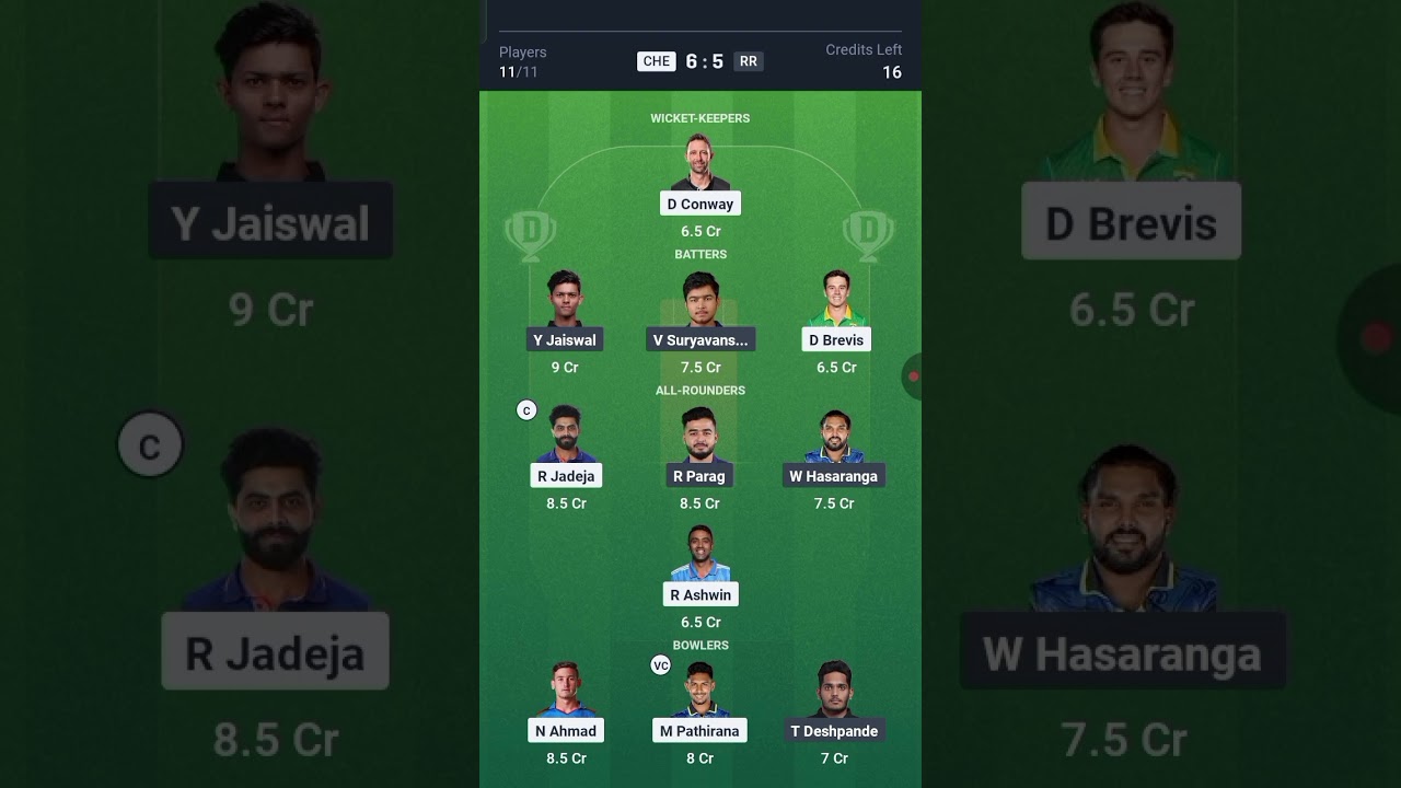 CHE vs RR Today's team is very special.🫵