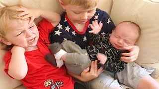 Funny Kids Meet Newborn Babies For The First Time #emotional